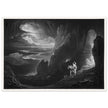 John Martin Paradise Lost vintage mezzoting engraving . Adam and Eve Driven Out of Paradise.