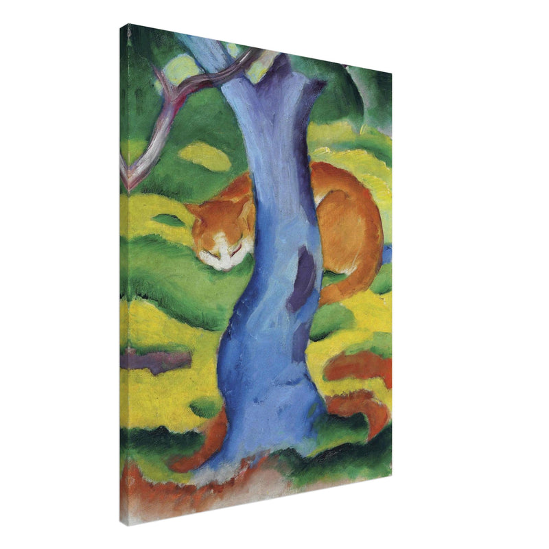 Kinderbild Katze hinter einem Baum  Cat behind a tree by Franz Marc