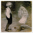 John Bauer vintage illustration print . From the fairy tale The Seven Wishes.