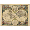 Frederik de Wit 1688 Ancient wold map. Double hemisphere antique old map reproduction. Nova orbis Tabula
