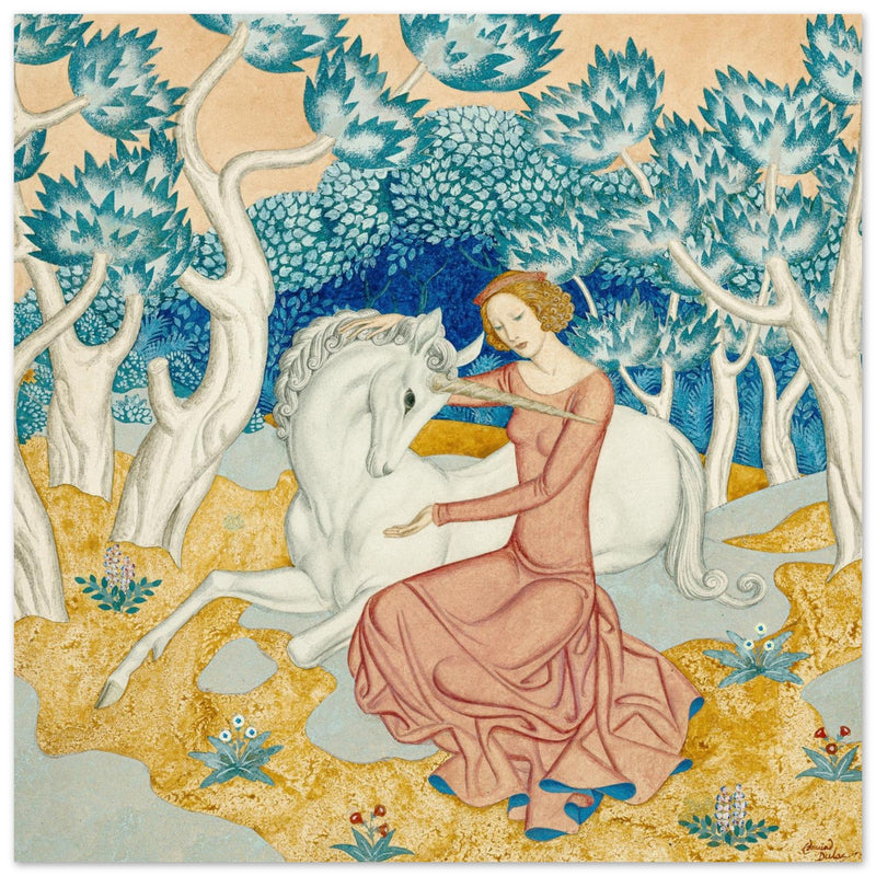 The Maid and the Unicorn painting by Edmund Dulac