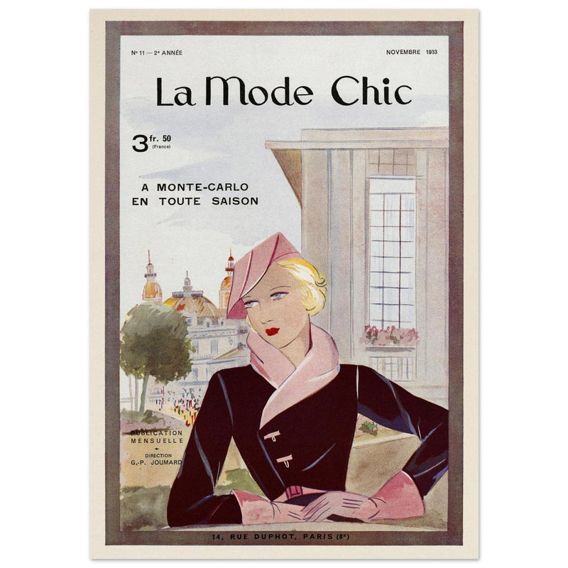 La Mode Chic old vintage fashion magazine cover from the 30s.