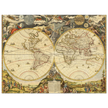 1700 Vintage historic world map poster reproduction by Paolo Petrini.