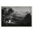 John Martin Paradise Lost vintage mezzoting engraving . Raphael Conversing with Adam and Eve .