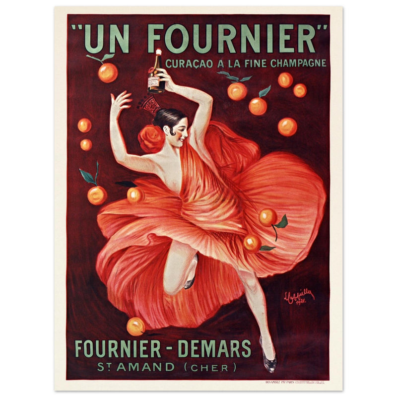 Un Fournier curaçao a la fine champagne advertising vintage poster by Leonetto Cappiello.