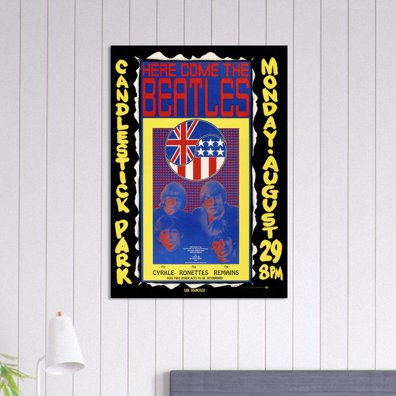 The Beatles concert poster reproduction. Final Concert at Candlestick Park in 1966.