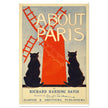 About Paris Poster reproduction two black cats and a red windmill illustrated by O.D. Gibson 1895