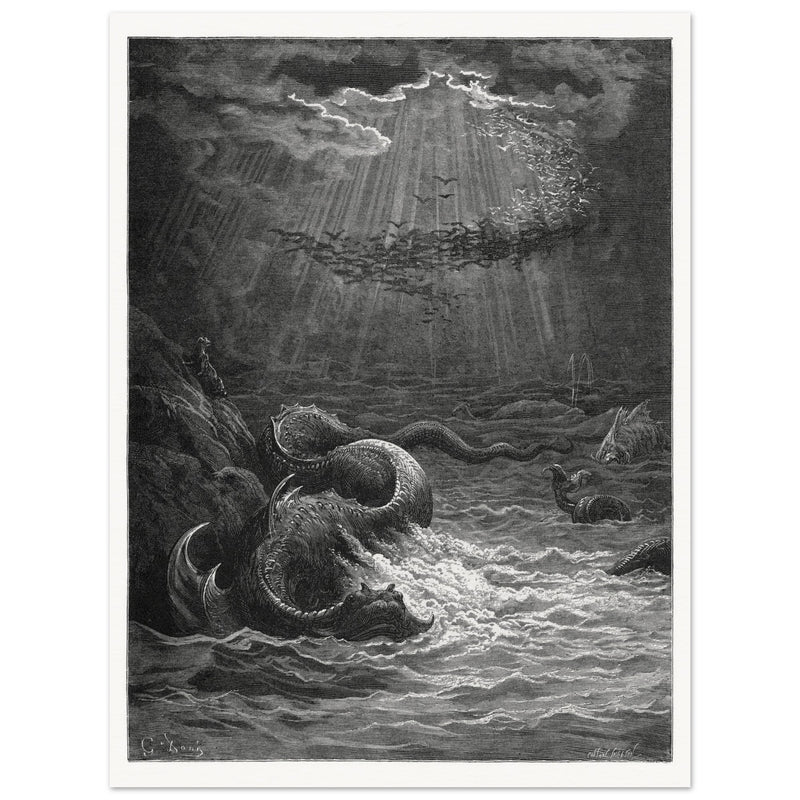 Gustave Dore Paradise Lost engraving . The moment of Creation.