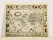 Ancient old world map 1638. Noua totius terrarum orbis geographica ac hydrographica tabula by Willem Janszoon Blaeu