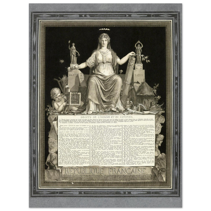 La République Française promulguant les Droits de l'Homme et du Citoyen. Human rights established during the French Revolution