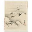 Geese flying over mountains by  Kano Tsunenobu, 1893 .