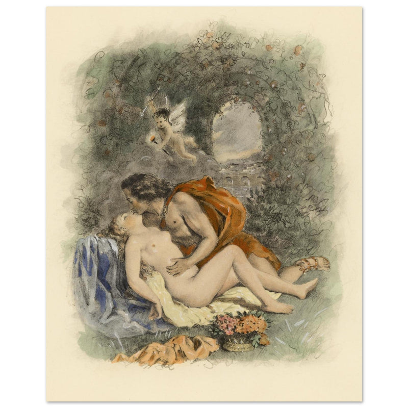 Paul Emile Becat erotic illustration Les Baiseres VI ( The Kisses ) Ecstasy