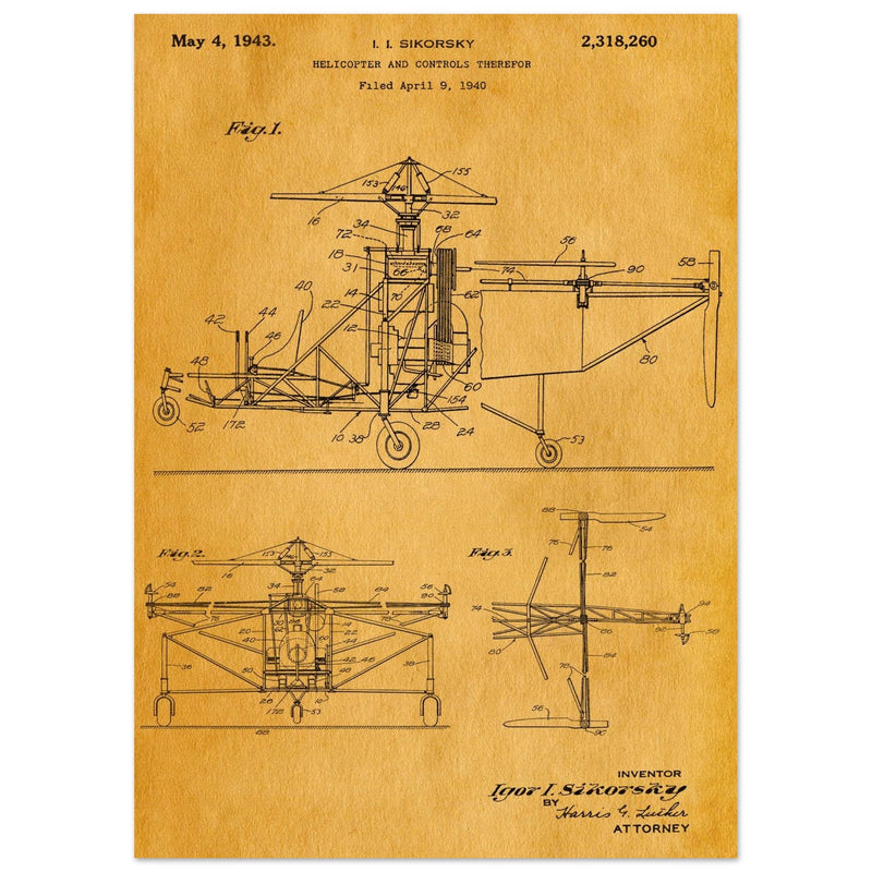Helicopter patent by Igor Sikorsky