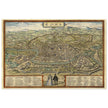 Ancient map of Rome with engravings by Georg Braun and Frans Hogenberg.