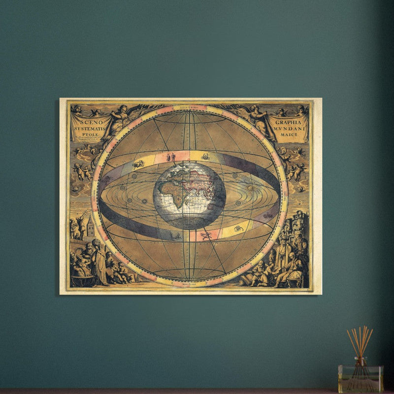 Scenography of the Ptolemaic cosmography by Andreas Cellarius. Cosmographical atlas.