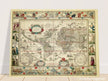 Ancient old world map 1638. Noua totius terrarum orbis geographica ac hydrographica tabula by Willem Janszoon Blaeu