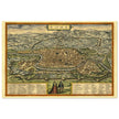 Rome Italy antique vintage city map. 1572 ancient map of the italian capital by Georg Braun and  Frans Hogenberg.