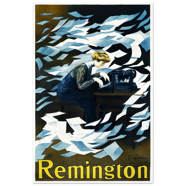 Remington typewriter machine vintage advertising poster 1910 by Leonetto Cappiello.