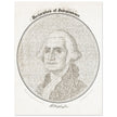 Declaration of Independence vintage print reproduction. George Washington president .