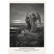 Gustave Dore The Bible engraving print . Jacob wrestling with the angel .