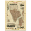 Vintage New York City map. Antique city plan of the city of New York.