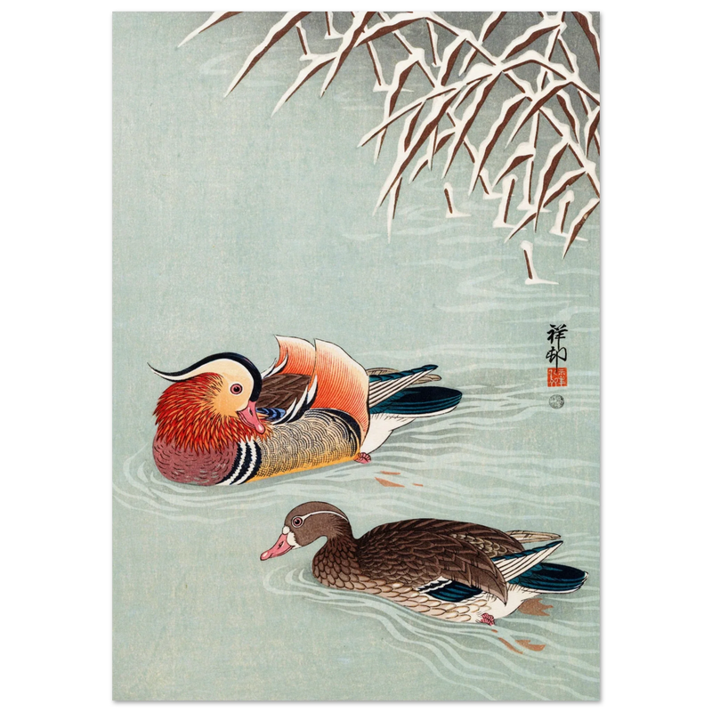 Mandarin ducks by Ohara Koson