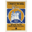 Queen a Night at the Opera concert poster. Performance at the Saginaw Civic Center in 1976.