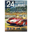 Le Mans 24 hours sports car race vintage print  1962. poster by Belegond.