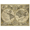 Old World map 1626. John Speed famous double hemisphere cartography with beautiful illustrations.