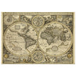 Old World map 1626. John Speed famous double hemisphere cartography with beautiful illustrations.
