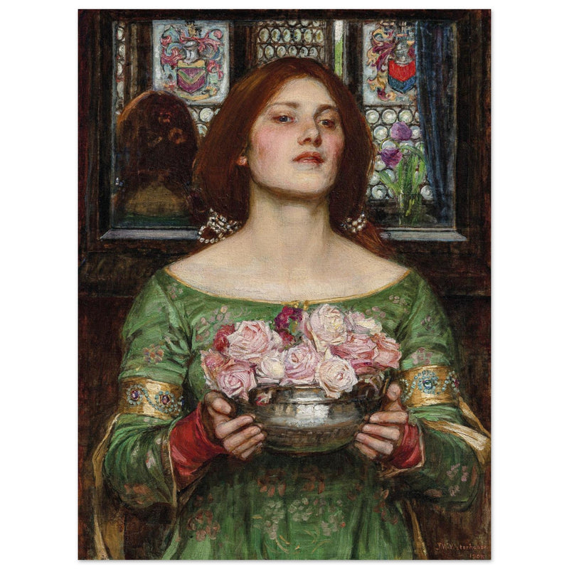 John William Waterhouse painting Gather Ye Rosebuds While Ye May