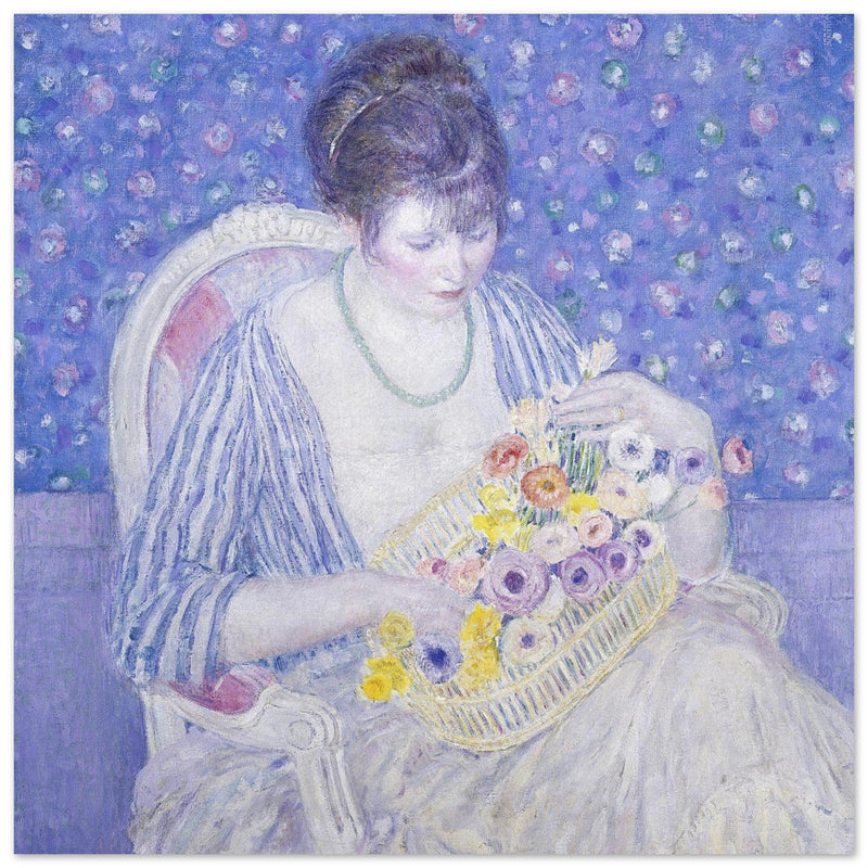 The Basket of Flowers antique painting by Frederick Carl Frieseke reproduction
