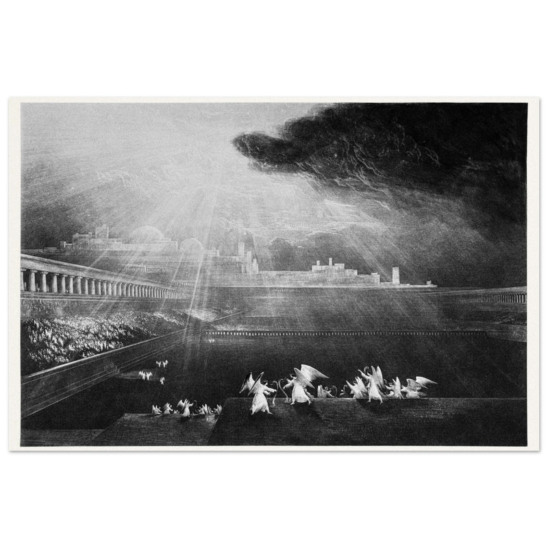 John Martin mezzotint engraving . Paradise Lost. The Courts of God .