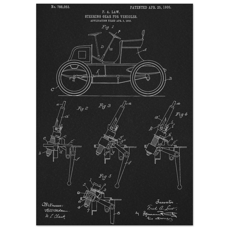 Steering Gear for vehicles patent illustration.