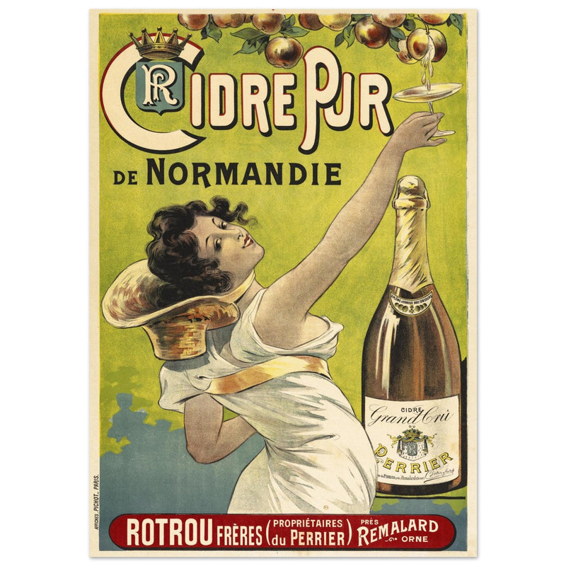 Cidre Pur vintage cider drink advertising.