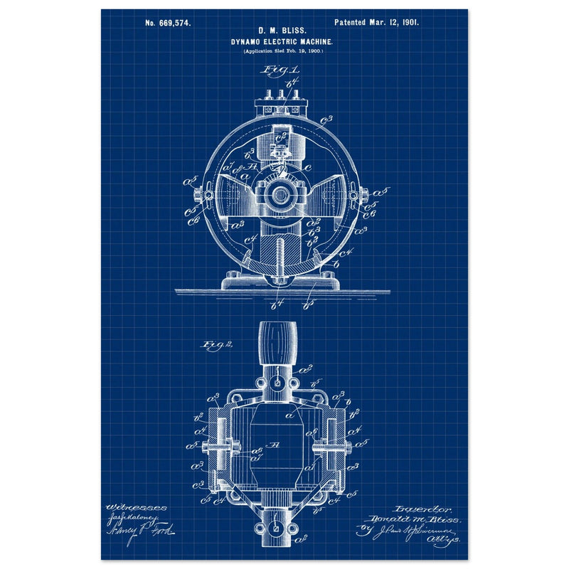 Dynamo electric machine patent by D M Bliss.