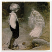 John Bauer vintage illustration print . From the fairy tale The Seven Wishes.