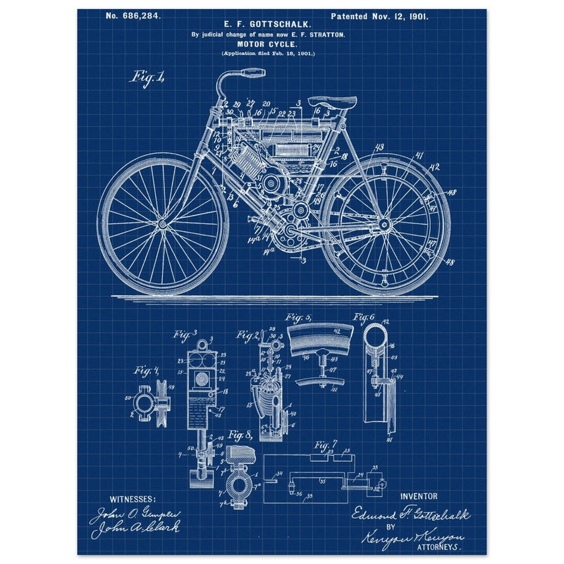 Motorcycle old patent 686284 by Gottschalk
