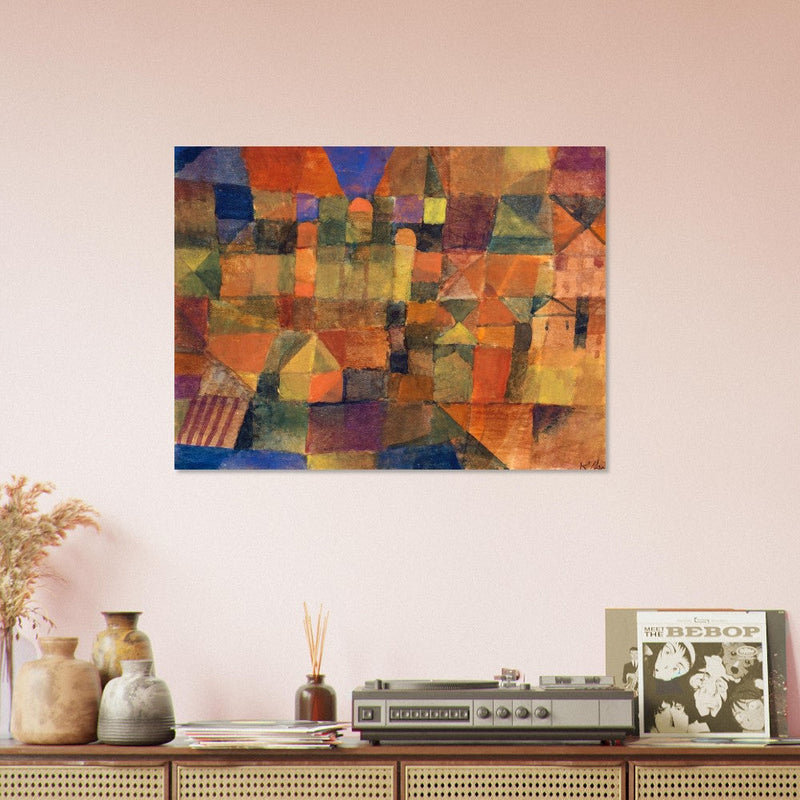 Paul Klee City with the three domes ( Stadt mit den drei Kuppeln ). Abstract painting.