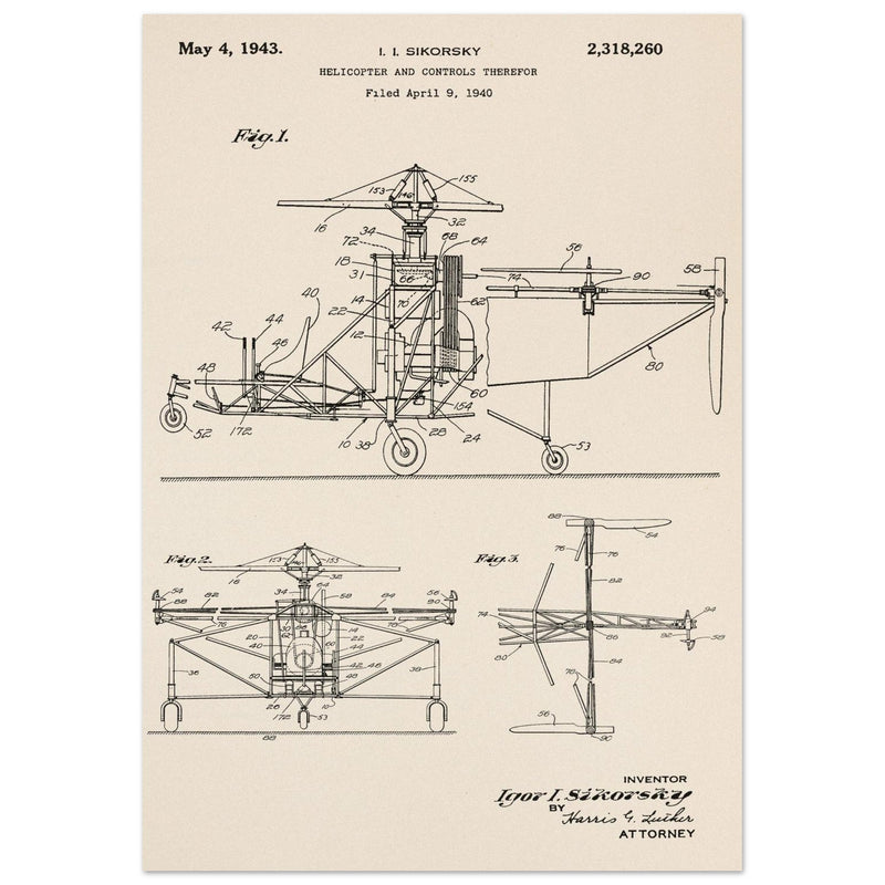 Helicopter patent by Igor Sikorsky