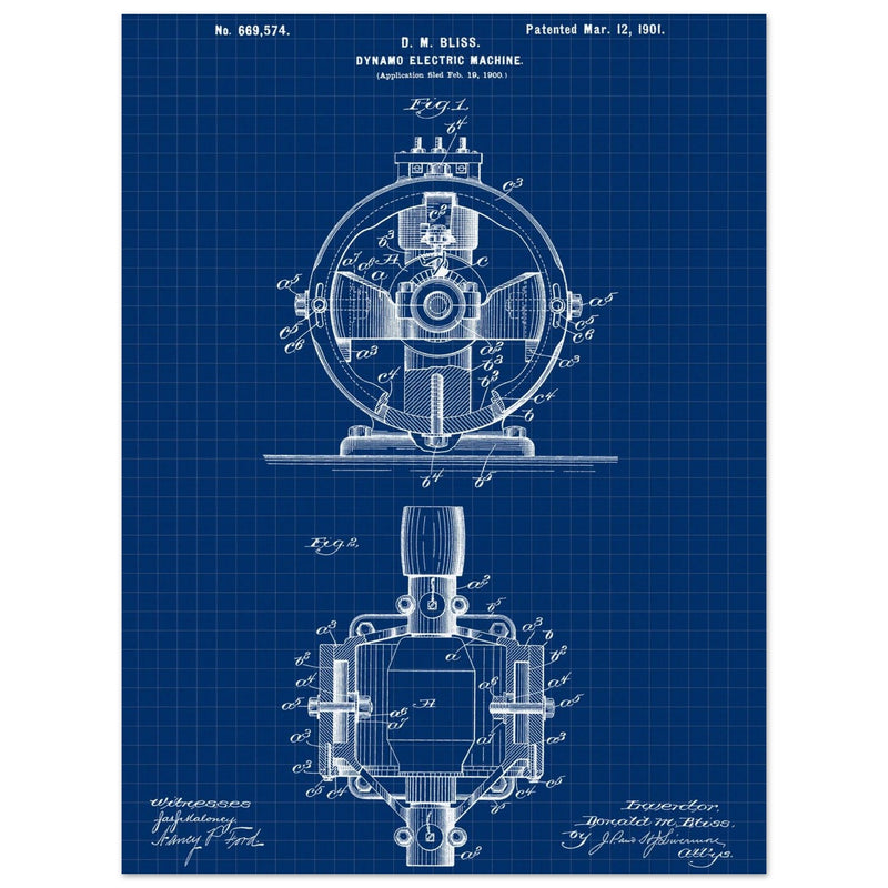Dynamo electric machine patent by D M Bliss.