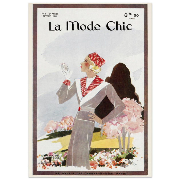 La Mode Chic old vintage fashion magazine cover from the 30s.