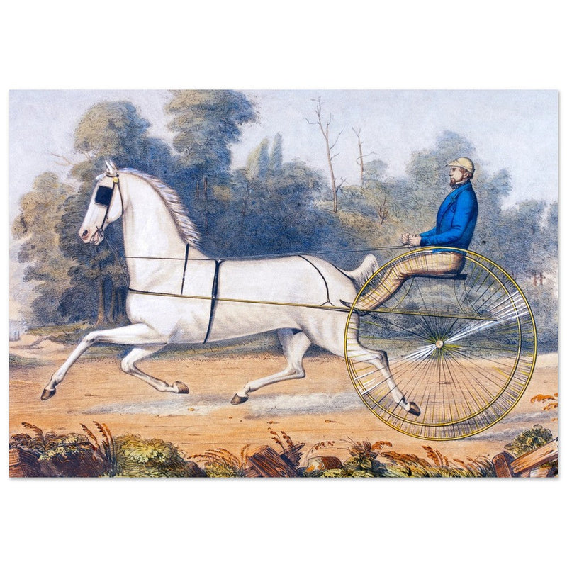 Grey Eagle horse cart antique lithograph by Nathaniel Currier.