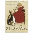 Théophile Alexandre Steinlen vintage poster  Girl Drinking Milk with Cats.