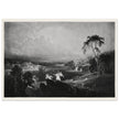 John Martin Paradise Lost Heaven – the Rivers of Bliss. Vintage mezzotint engraving .