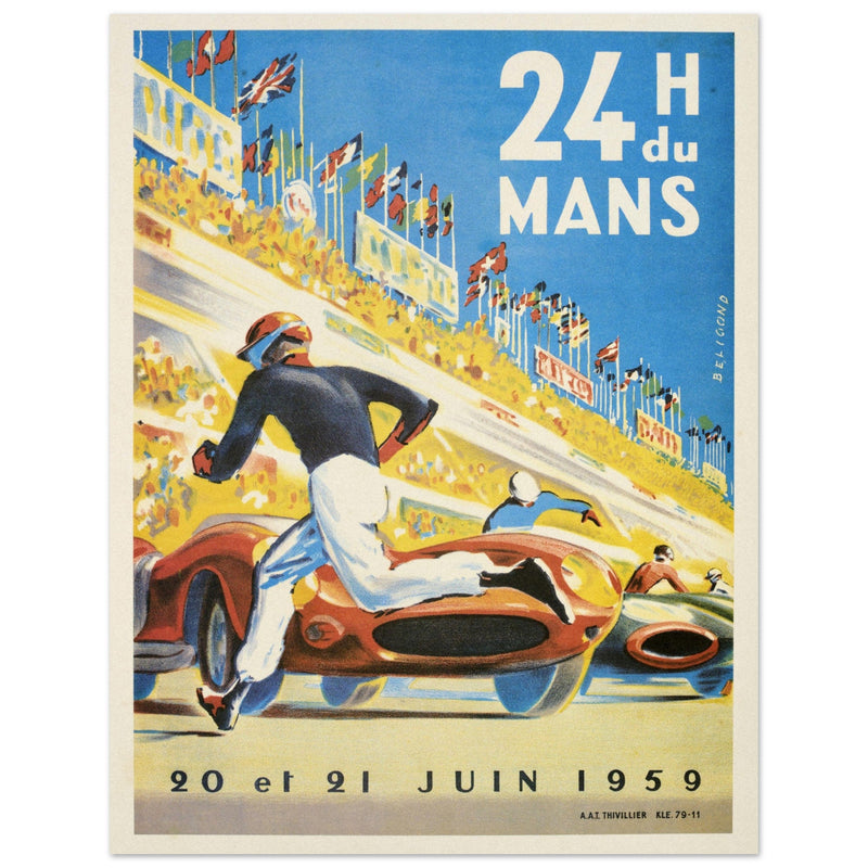 Le Mans 24 hours car race in 1959 by Michel Beligond.