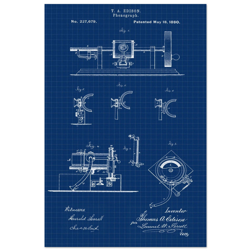 The Phonograph patentby Thomas Alva Edison. Patent 227679