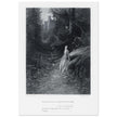 Gustave Dore illustration of King Arthur legend .Elaine on her Road to the Cave of Lancelot. book Idylls of the King by Alfred Tennyson