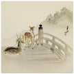 Two Deer On Bridge by Ogata Gekko ca. 1890-1910.
