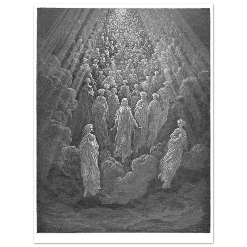 Gustave Dore illustration for The Divine Comedy by Dante Alighieri. Mercury Paradise.